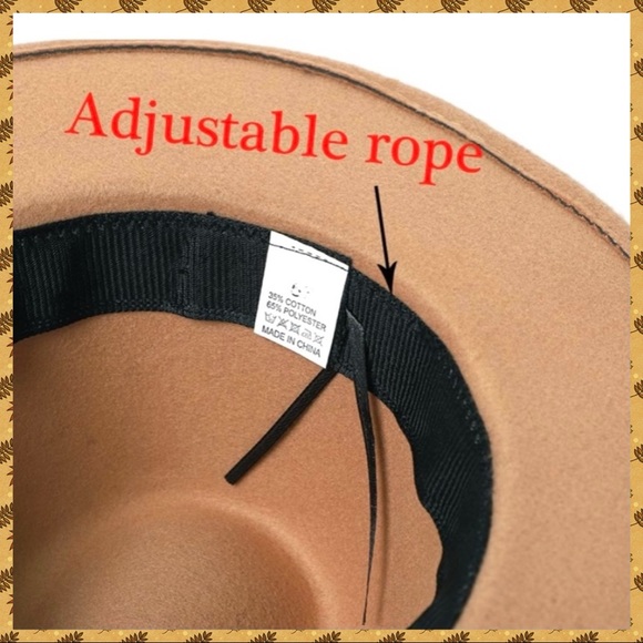 HP✨BROWN FEDORA WIDE BRIM FELT STRUCTURED HAT-NEW - Picture 5 of 6